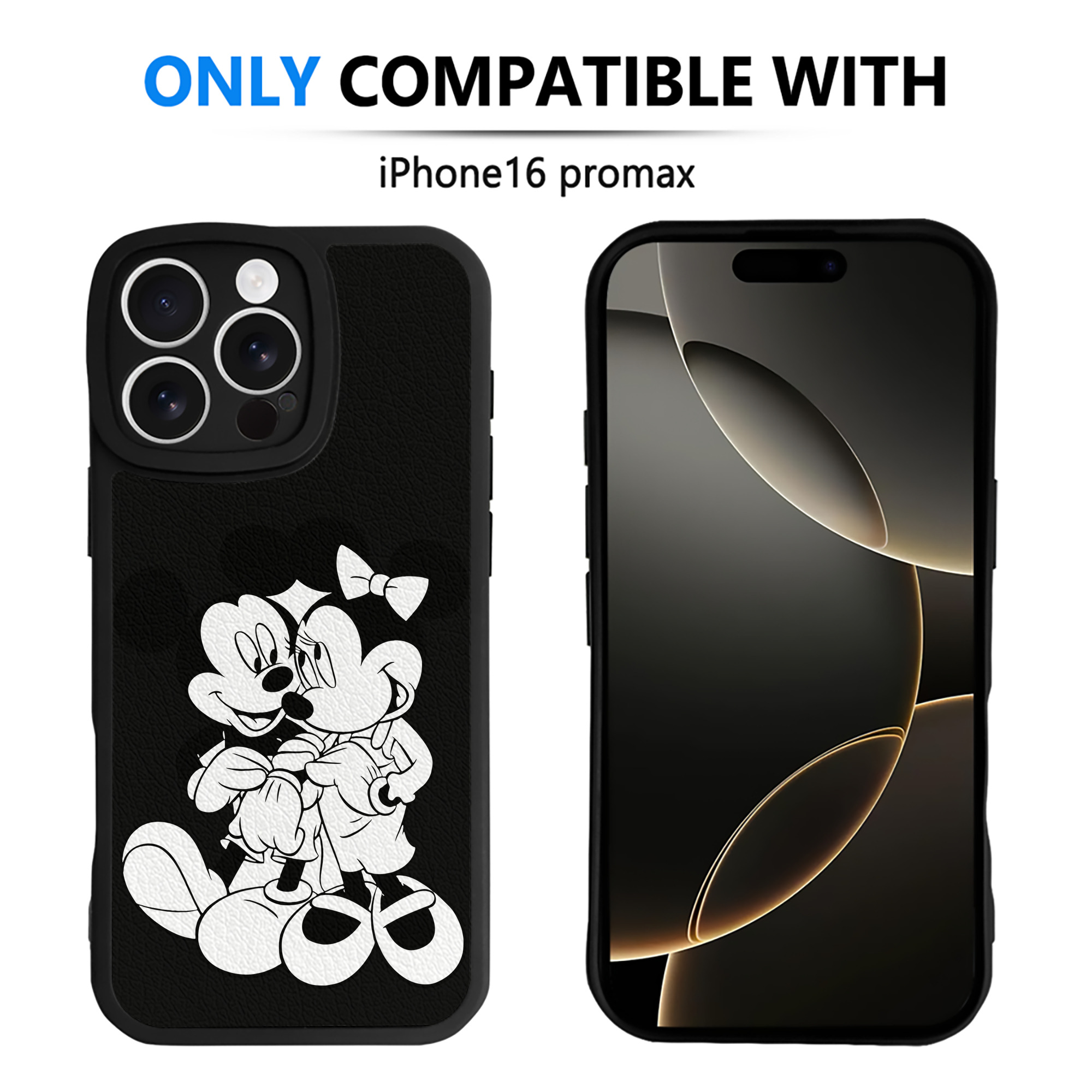 （画像用） ミッキーマウス Mickey Mouse 【iPhone 16シリーズ対応】シリコンスマホケース（レザー調） 材質：シリコン
